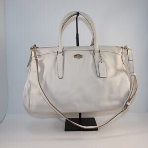 Coach Cream Pebbled Leather Satchel
